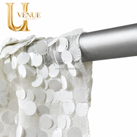 Uvenue ANNIELU Rideaux de fond en maille à sequins blancs simples pour décoration de mariage et de fête Livraison rapide