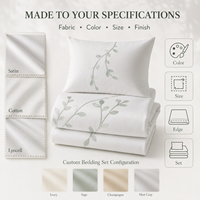 Ensemble de literie brodé sur mesure Alenhome, OEM ODM, housse de couette de luxe, drap, taie d'oreiller, fournisseur de textiles de maison personnalisés pour hôtels