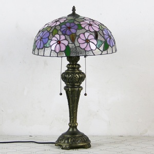 Lampe de table LongHuiJing 16 pouces, lampe de bureau vintage classique en verre, lampes de table Tiffany en verre teinté, lampe de table pour la maison - Product Image 3