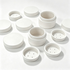 <span class=keywords><strong>Pot</strong></span> à poudre libre en <span class=keywords><strong>bambou</strong></span> blanc, portable, avec tamis, pour le voyage et le stockage d'échantillons cosmétiques - Product Image 2