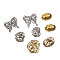 Boutons en alliage de zinc électroplaqué Alien Butterfly, cousus à la main, pour veste de costume, manteau, or, argent, style chinois, tendance