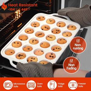MUYULINS Factory 24-cup LFGB non-stick BPA Free metal reinforced frame mini <b>silicone</b> cupcake pan American cake tin <b>baking</b> mold - Product Image 5