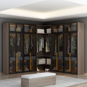 <span class=keywords><strong>Armario</strong></span> de <span class=keywords><strong>Esquina</strong></span> Moderno con Puerta Corredera de Madera para Ropa - Product Image 2