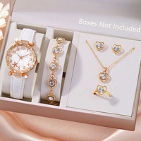 Ensemble de 5 montres élégantes rectangulaires pour femmes, montres à quartz tendance pour femmes, ensemble de bijoux, Reloj Mujer, montre pour filles, cadeau