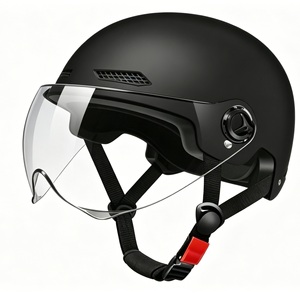 Casco de Motocicleta Ajustable para Adultos, Textura Mate, Control de Talla con Cinta Mágica, ABS, Corto/Largo, Transparente - Product Image 1