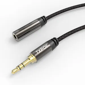 Câble Audio Flexible tressé en Nylon, 1m, câble auxiliaire, coque en cuivre, mâle vers femelle, 3.5mm, AUX