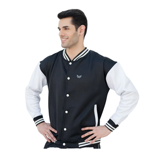 Men's Fleece Jacket Baseball Suit Plus Velvet Contrast Loose Casual Stand Collar Coat High Street Autumn <b>Button</b> Front - Product Image 3