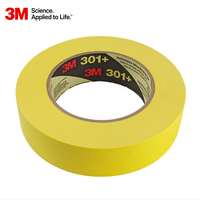 Ruban de masquage jaune 3M 301+ pour une élimination propre en une seule pièce, idéal pour le masquage de peinture automobile et aérospatiale, service de découpe sur mesure
