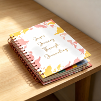 Carnet de planification écologique à spirale avec logo personnalisé et impression dorée en écriture cursive pour la planification et les fonctions de calendrier