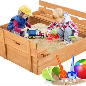 <span class=keywords><strong>Bac</strong></span> <span class=keywords><strong>à</strong></span> <span class=keywords><strong>sable</strong></span> <span class=keywords><strong>original</strong></span> en cèdre avec banquettes intégrées et housse Équipement de jeu extérieur en bois robuste pour enfants - Product Image 1
