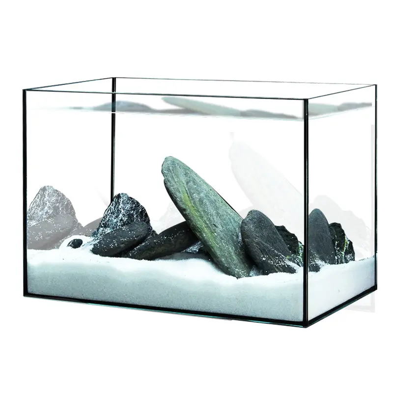 2024 Nieuw Aangekomen Desktop Woonkamer Hd Glas Mute Aquarium Heet Buigen Kleine Goudvis Landschapsarchitectuur Aquarium