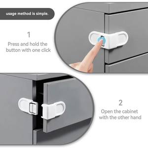 Cerradura de Seguridad para Bebés <span class=keywords><strong>CPLS</strong></span> Sin Perforación, Cerradura de Plástico para Cajones con Adhesivo Fuerte, Modelo C05 de Guangdong para la Seguridad del Hogar - Product Image 3