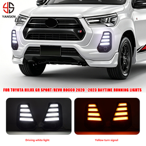 Kit de Carrocería con Luz LED para Parachoques para <span class=keywords><strong>Toyota</strong></span> <span class=keywords><strong>Hilux</strong></span> Rocco 2020 2021 2022 2023, 12V, Resistente al Agua, Luz Antiniebla, Rejilla DRL, Accesorios para Auto - Product Image 1