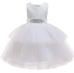 Summer Flower Girls Dress Princess Tutu Skirts Ins Explosion Models Fancy Wedding Gowns L1746