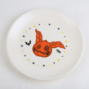Plato de melamina con diseño de calabaza de Halloween, redondo de 80 mm, para fiestas infantiles. - Product Image 1