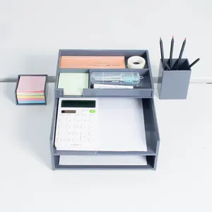 Hochwertiges Schulbriefpapier-Kunststoff-kunden spezifisches Büro-Aktenschreibtisch-Organizer-Set