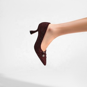 Escarpins à bout pointu ornés <span class=keywords><strong>de</strong></span> strass et <span class=keywords><strong>de</strong></span> paillettes personnalisés, talon fin incurvé <span class=keywords><strong>de</strong></span> 7,5 cm, confortables, tendance, pour le bureau et la <span class=keywords><strong>danse</strong></span> - Product Image 2