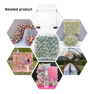 Rosas Artificiales Azules <span class=keywords><strong>y</strong></span> Blancas Personalizables Combinadas con Paniculata para una Romántica Pared de <span class=keywords><strong>Flores</strong></span> para Bodas - Product Image 5