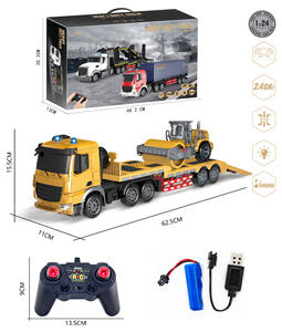 Traktor teknik RC dengan suara dan lampu, 2.4Ghz Remote Control truk datar dengan rol jalan <span class=keywords><strong>R</strong></span>/<span class=keywords><strong>C</strong></span> mainan kendaraan konstruksi - Product Image 1