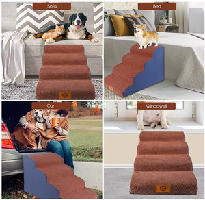 Rampa y escaleras <span class=keywords><strong>para</strong></span> perros de 3 niveles <span class=keywords><strong>para</strong></span> camas o sofás, escalones antideslizantes y resistentes <span class=keywords><strong>para</strong></span> <span class=keywords><strong>mascotas</strong></span> <span class=keywords><strong>para</strong></span> que los perros pequeños se suban a la cama alta - Product Image 4