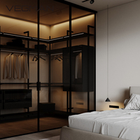 Système de dressing moderne en bois pour chambre à coucher, armoire pour hôtel et villa, résistant à l'humidité, garantie 5 ans