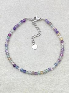 Pulsera de Fluorita Facetada, Joyería Delicada con Piedras Preciosas, Cuentas Microfacetadas, Pulsera de Cristal, Joyería Minimalista, Pulsera con Piedras Preciosas Pequeñas - Product Image 5