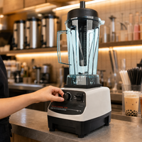 Mixeur Commercial pour Lait de Soja 2200W 2L Robuste à 4 Lames en Acier Inoxydable pour Bar à Jus et Café-Breakfast