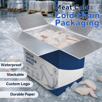 Boîte d'expédition isotherme pliable en carton ondulé kraft écologique réutilisable avec doublure en aluminium pour la chaîne du froid des produits de la mer