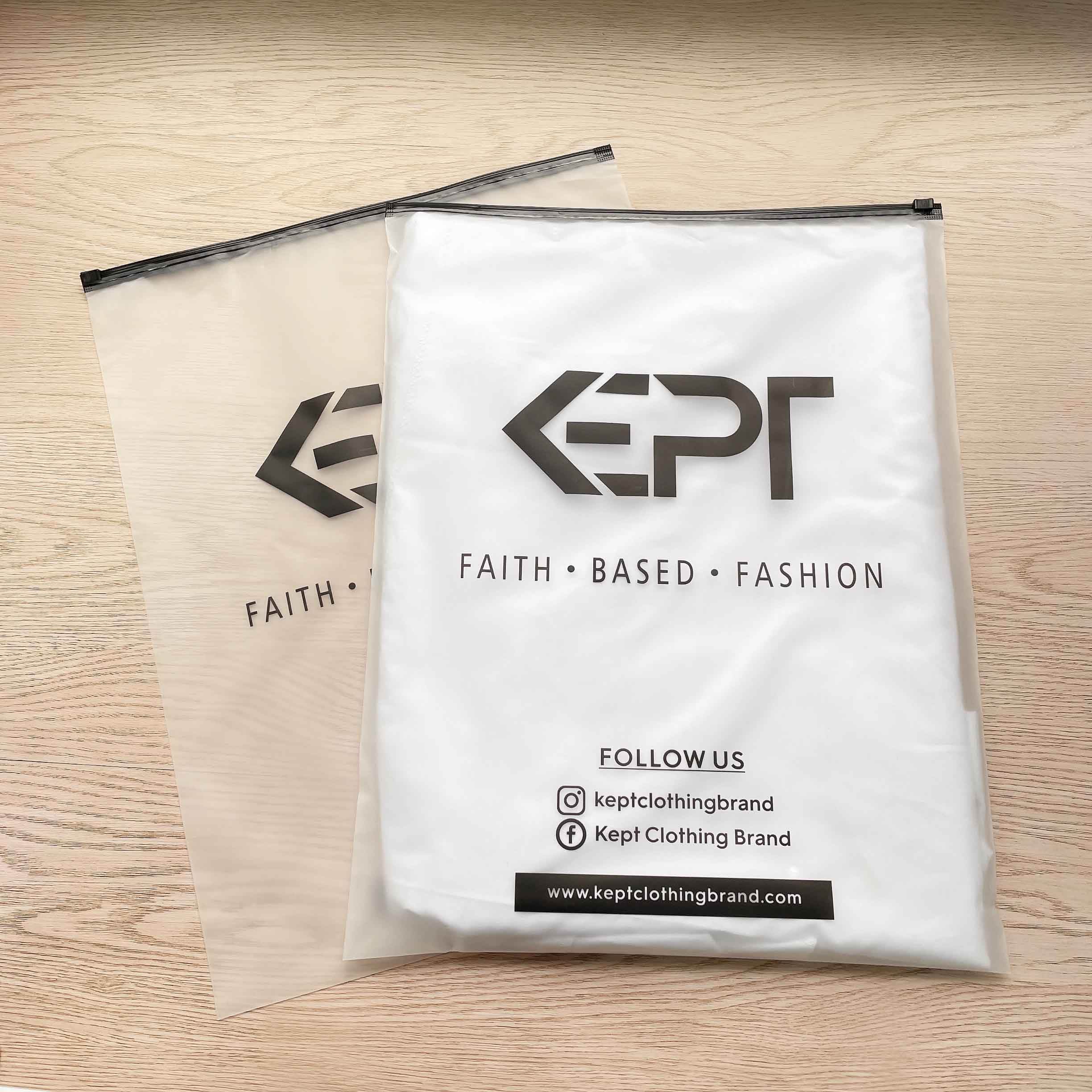 Frosted zipper bag with black zipper