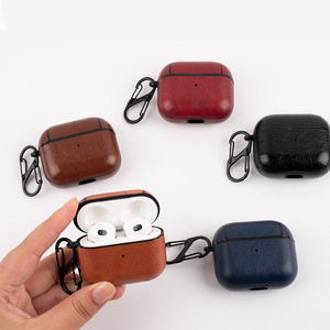 Funda de cuero para Airpods Pro 1 y 2, Funda de cuero marrón, rosa y negro, <span class=keywords><strong>el</strong></span> más barato - Product Image 4