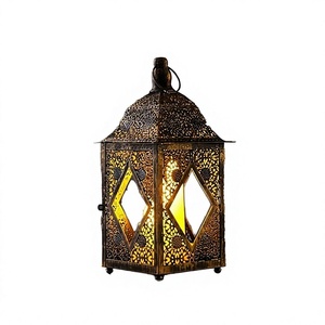 A R International, Lámparas de Hierro Hechas a Mano de Estilo Marroquí, Duraderas, para Decoración del Hogar, Bodas, Ramadán, Portavelas de Metal - Product Image 3