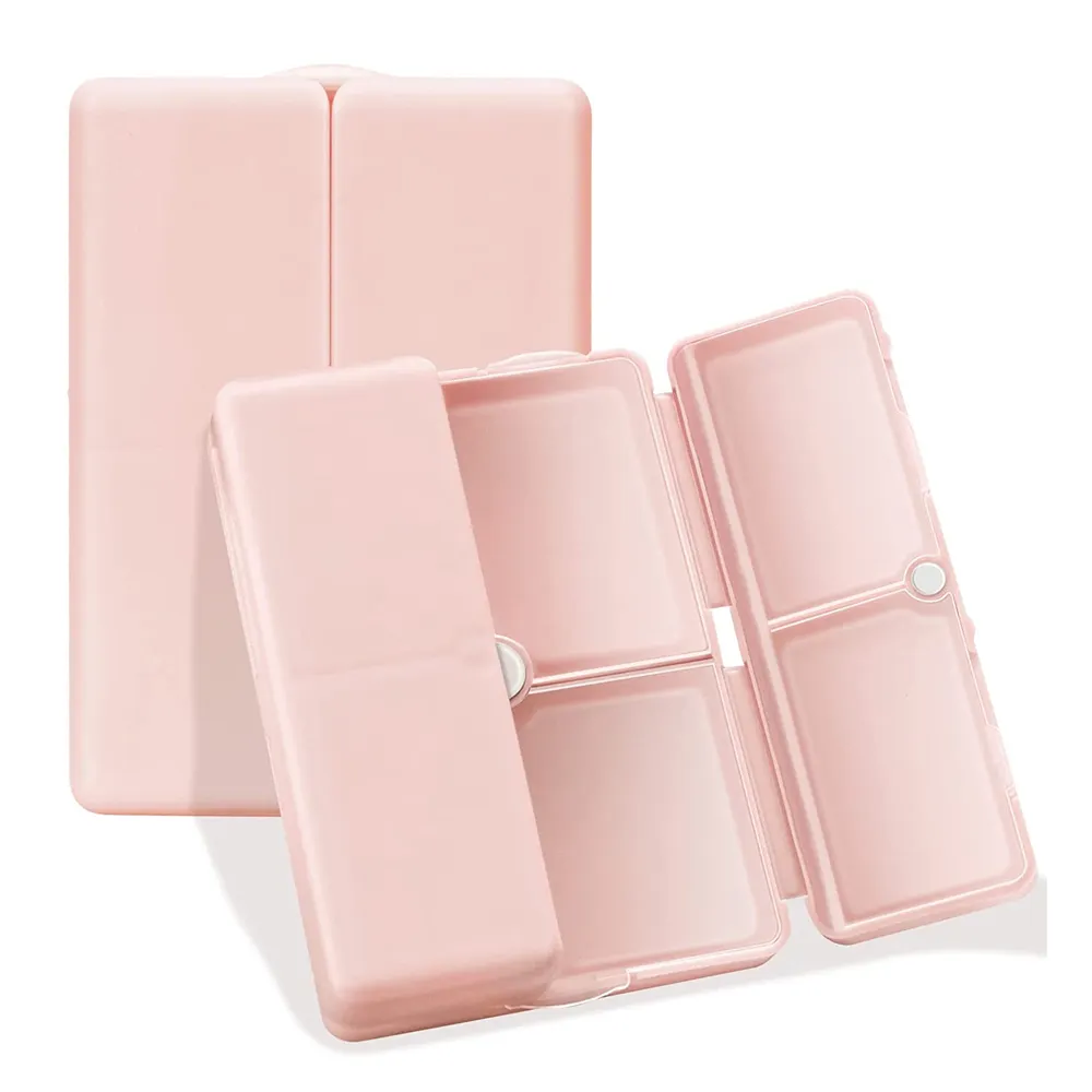 Portapillole portatile rosa PP in plastica Mini scatola RBP342 facile da viaggio stile popolare per la conservazione delle pillole Organizer