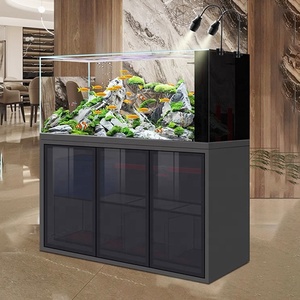 Groothandel Nieuwe Stijl Grote <span class=keywords><strong>Panorama</strong></span> Verticale Randloze Ecologische Visbak <span class=keywords><strong>Aquarium</strong></span> Ultra Helder Glas 300L met Kast - Product Image 4