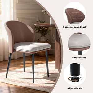 Silla de Comedor Moderna, Ergonómica, Ligera, Tapizada en Cuero PU, Impermeable, Estable, con Respaldo Curvo para el Hogar, Comedor y Salas de Estar - Product Image 5