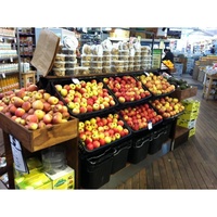 Supermarkt fruit-, groente-, houten en metalen displayrek