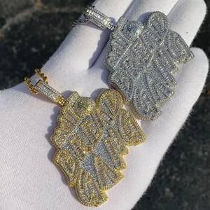 Custom Moissanite Silver Hip Hop Pendant Logo Necklace VVS Diamond Mossanite Letter Moissanite Name Pendant With <b>Iced</b> Out <b>Chain</b> - Product Image 1