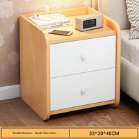 Table de chevet moderne minimaliste multifonctionnelle avec 2 tiroirs, armoire de rangement compacte pour espaces étroits, idéale pour la chambre à coucher
