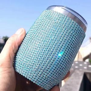 Gobelet en acier inoxydable à double paroi en forme d'oeuf de 12 oz gobelet à vin sous vide isolé avec strass retour à l'école Essentials - Product Image 3