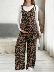 Tuta <span class=keywords><strong>Premaman</strong></span> Intera Primaverile/Estiva con Stampa Leopardata Traspirante e Spalline Regolabili - Ingrosso Fabbrica/OEM - Product Image 5