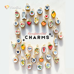 قلادة مطلية بالذهب عيار 18 قيراط من YML & 46 مصممة بنفسك للفواكه والمأكولات البحرية والليمون والأسماك وزهر الكرز قلادة مطلية بالذهب 18 قيراط - Product Image 1