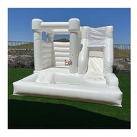 Maison de rebond en vinyle PVC Maison de rebond de mariage colorée Château sautant gonflable avec toboggan et fosse à balles
