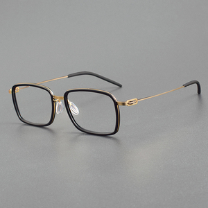 L1010 alta calidad titanio Vintage <span class=keywords><strong>Retro</strong></span> cuadrado espectáculo marco oro sólido ligero diamante prescripción gafas gran oferta - Product Image 2