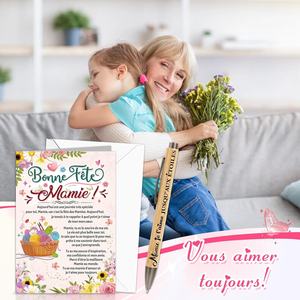 Cadeau original pour grand-mère, carte avec enveloppe, cadeau pour la fête des grand-mères, carte de vœux joyeuse, stylo à bille, grand-mère TAime, encre noire - Product Image 6