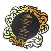 Tarjetas de menú de papel de diseño creativo para fiesta de boda o eventos, color y diseño personalizado