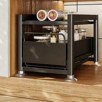 Étagère de rangement coulissante sous l'évier, organisateur de cuisine multifonctionnel pour la maison, étagère de rangement de vaisselle à plusieurs niveaux pour armoire