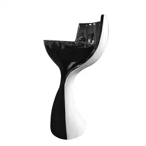 Taburete de Bar alto de copa de vino de fibra de vidrio comercial moderno silla alta