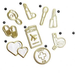 Iron on Gold Thread Embroidered Exquisite Mascara Cream Cosmetic Brush First Aid Patches for Classification Storage - Product Image 1