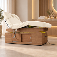 Table de soin électrique robuste à 4 moteurs avec tiroir de rangement dissimulé, table de traitement chauffante, canapé de massage de spa d'usine avec port USB