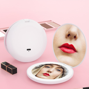 Espejos Cosméticos LED Portátiles de Mano al por Mayor, Espejos de Maquillaje de Bolsillo Personalizados con Luces Amplificadoras, Espejos Pequeños GZ RTS, Pedidos Mixtos al por Mayor - Product Image 2