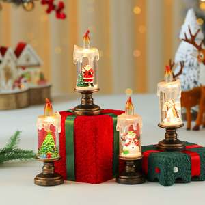Custom Flameless LED Christmas Candle Light PVC <b>Plastic</b> <b>Snow</b> <b>Globe</b> Base Holiday Decoration Bulk OEM Timer Function AXGIFTS - Product Image 3